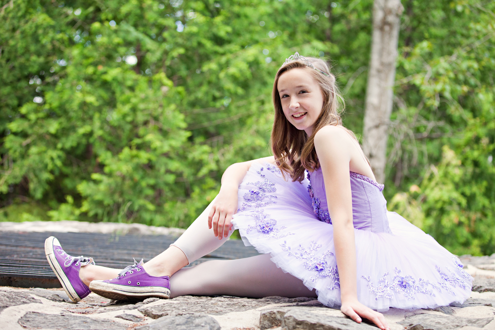 Three cute tiny teen ballerinas photo